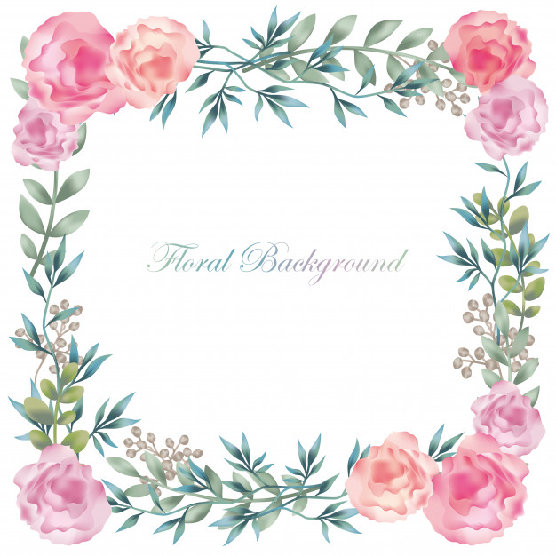 626x626 Watercolor Square Flower Frame Vector Premium Download