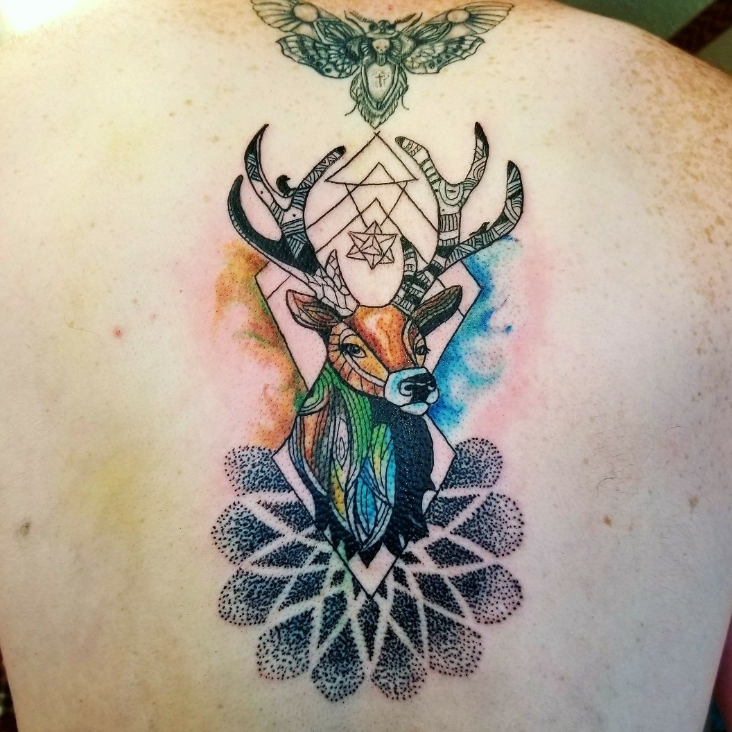 1056x1056 Illuminati Tattoo Parlour Watercolor Stag Tattoodo