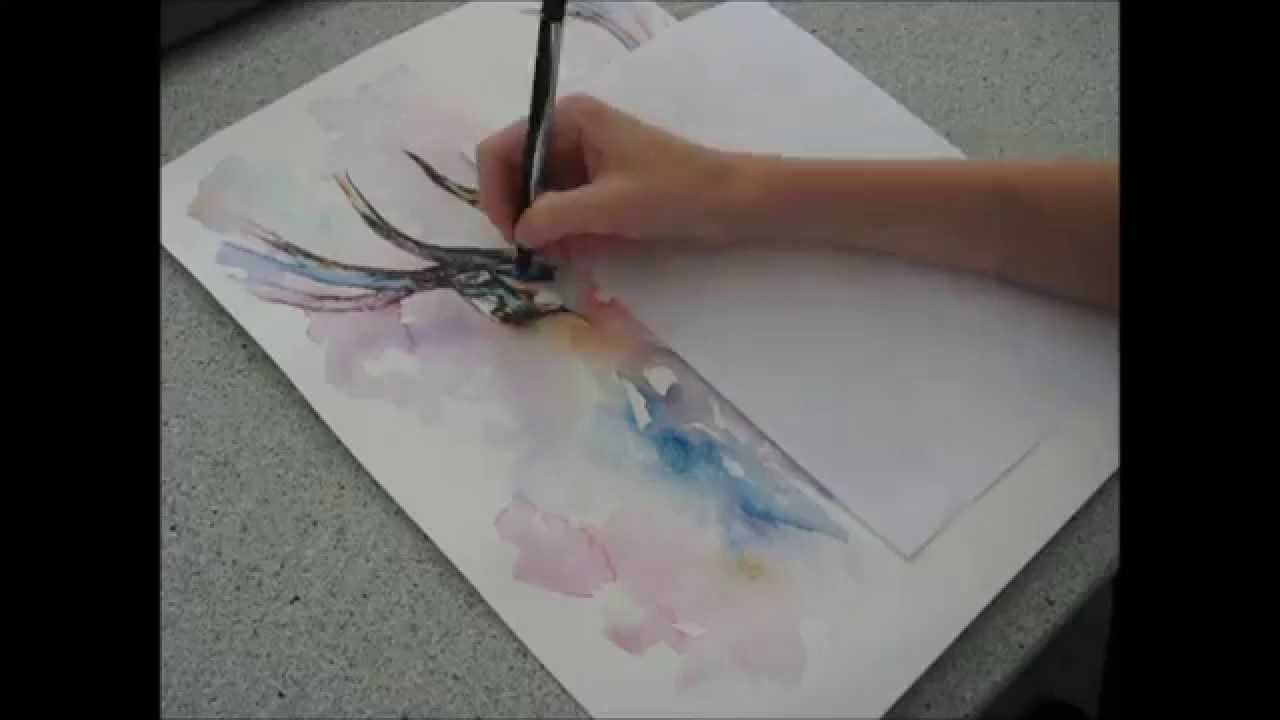 1280x720 Watercolor Deer