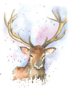 236x290 Water Colour Paintis Of Stags