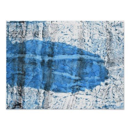 422x422 Steel Blue Stained Watercolor Paper Poster Steel Blue