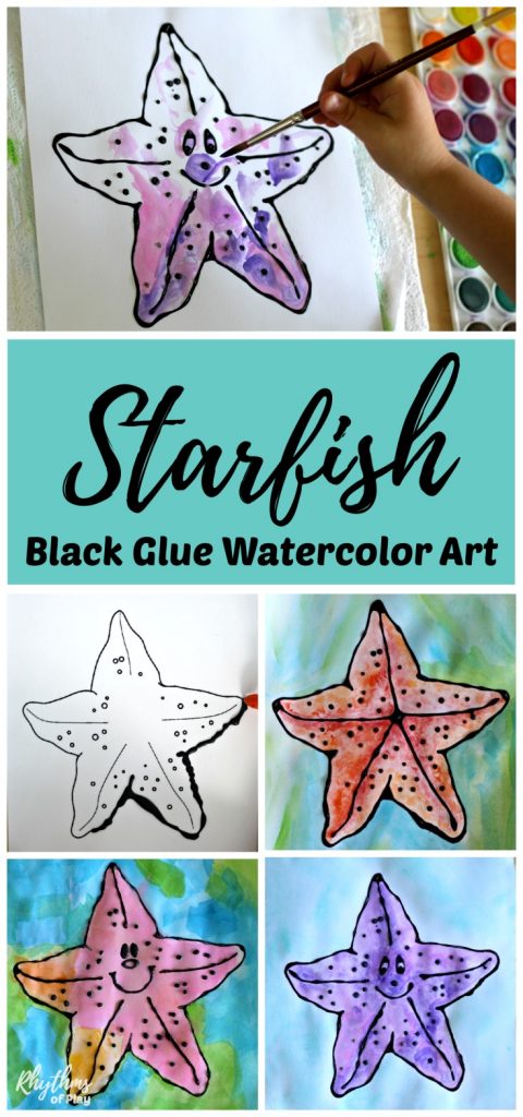 480x1024 Starfish Black Glue Watercolor Art Rhythms Of Play