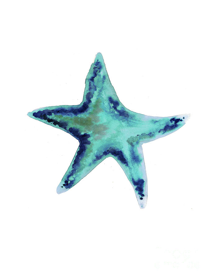 683x900 Turquoise Starfish Watercolor Art Print Painting Painting By