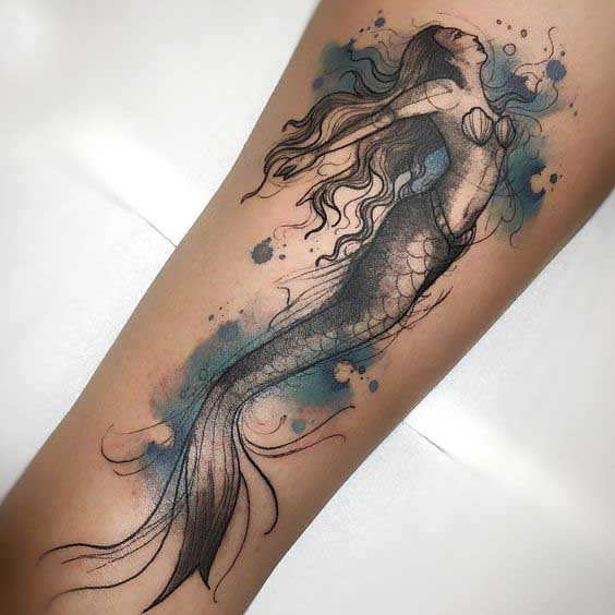 564x564 50 Beautiful And Cute Mermaid Tattoos Designs And Ideas