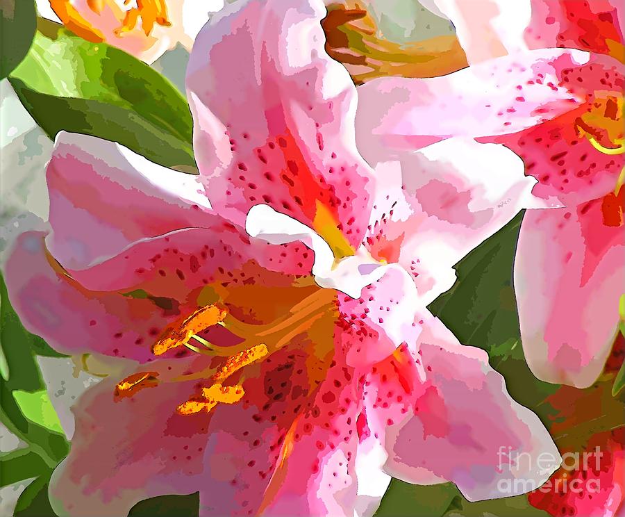 900x744 Stargazer Lilies In Watercolor Digital Art By Barbara Griffin