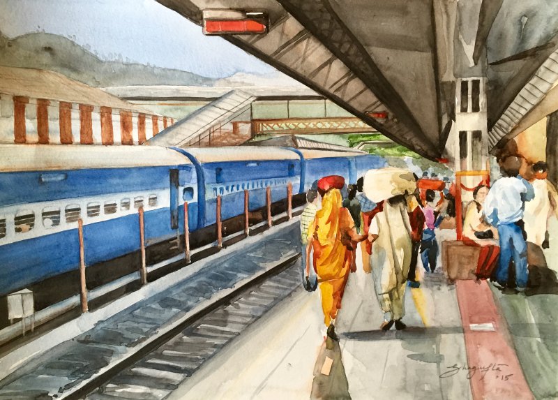 800x573 Platform No. 2 By Artist Shagufta Mehdi Figurative Art