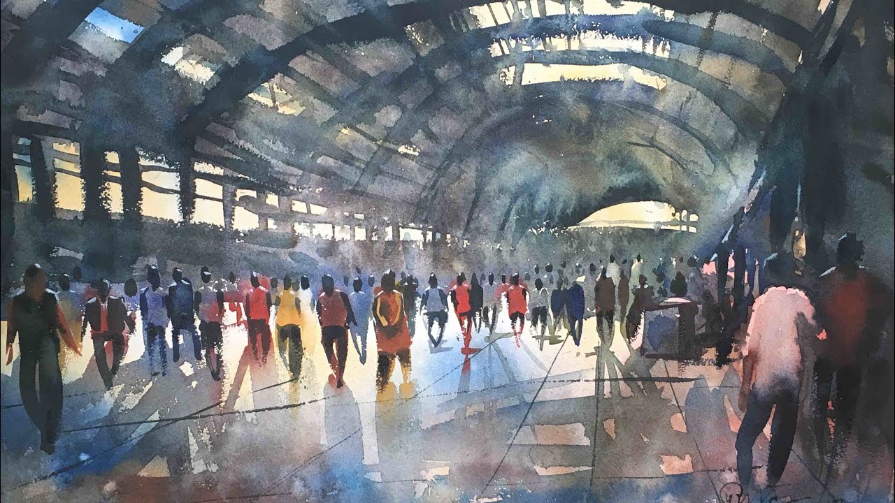 1280x720 Watercolor Painting Without Drawing