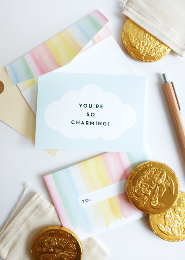600x843 Printable Watercolor Rainbow Stationery