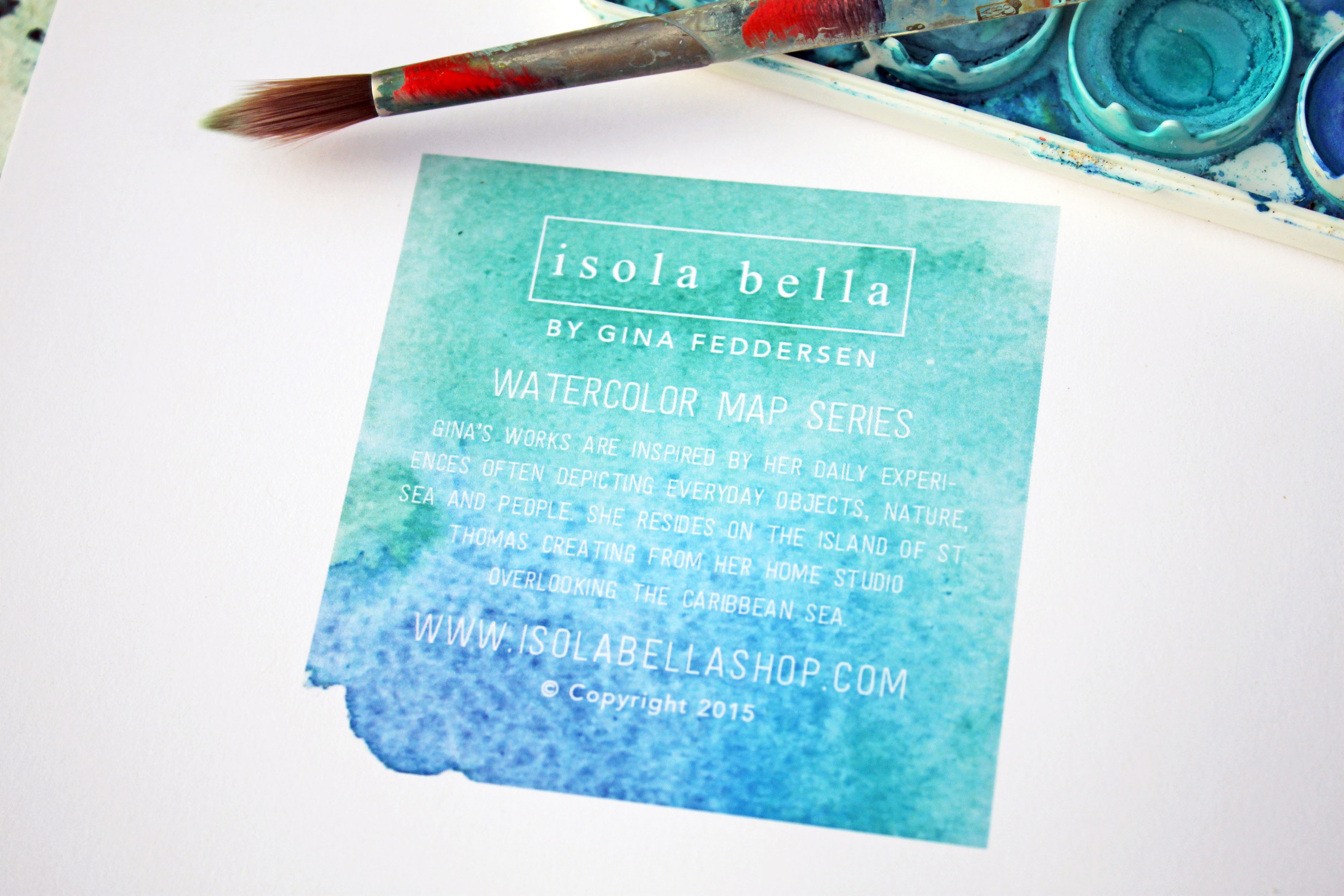 3456x2304 Watercolor Island Map Greeting Cards British Virgin Islands