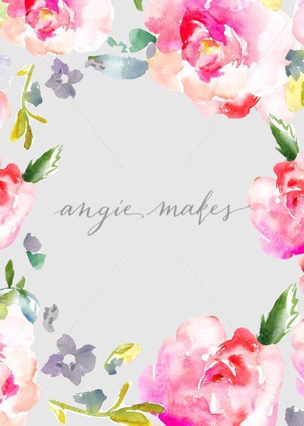 429x600 Watercolor Flower Frame. Cute Watercolor Flower Stationery