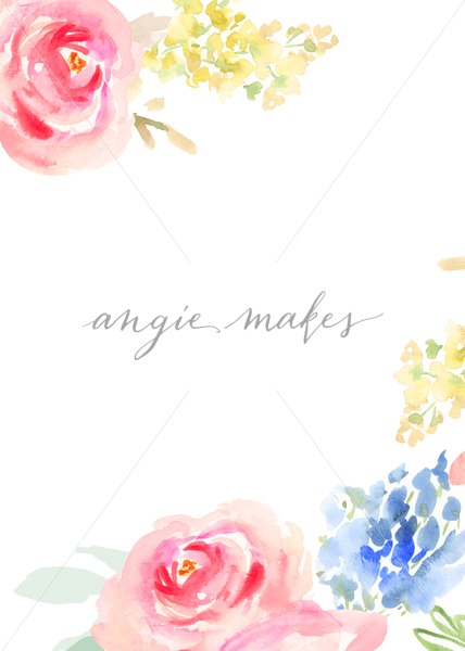 428x600 Watercolor Flower Stationery. Watercolor Flower Card
