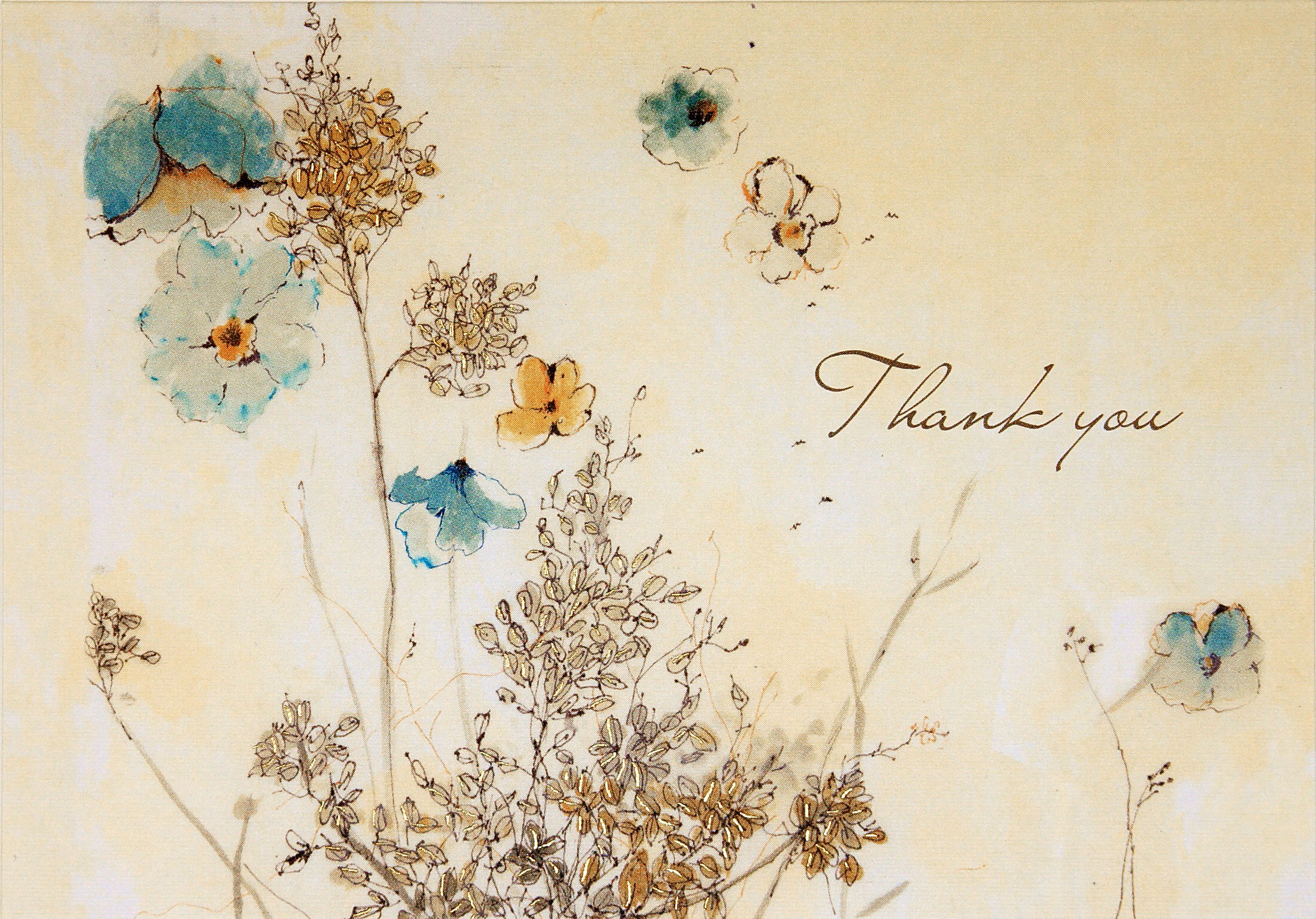 2500x1746 Watercolor Flowers Thank You Notes (Stationery, Note Cards) Peter