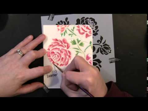 480x360 Watercolor Flowers With Stencil Design