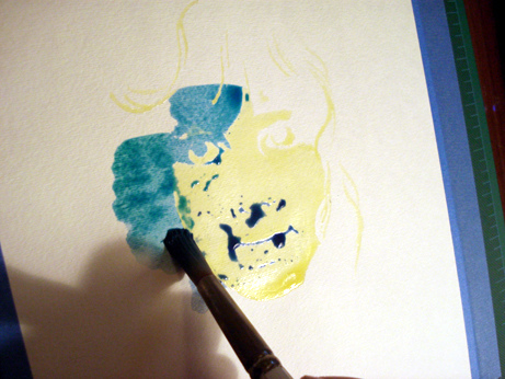 461x346 Watercolor Stencil Portrait + Tutorial