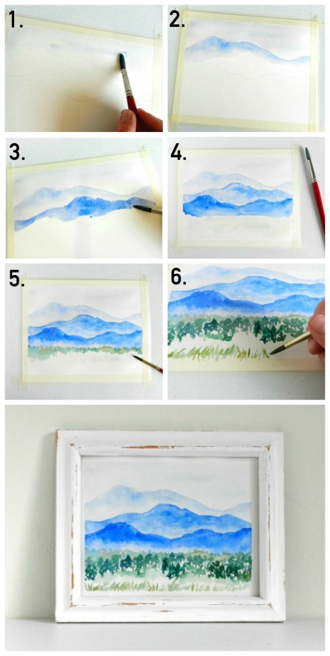 650x1292 Learn To Paint A Watercolor Mountainscape In 2018 Canvas And