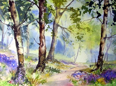 400x299 Step By Step Watercolor Of A Bluebell Wood Jane Ward Artist