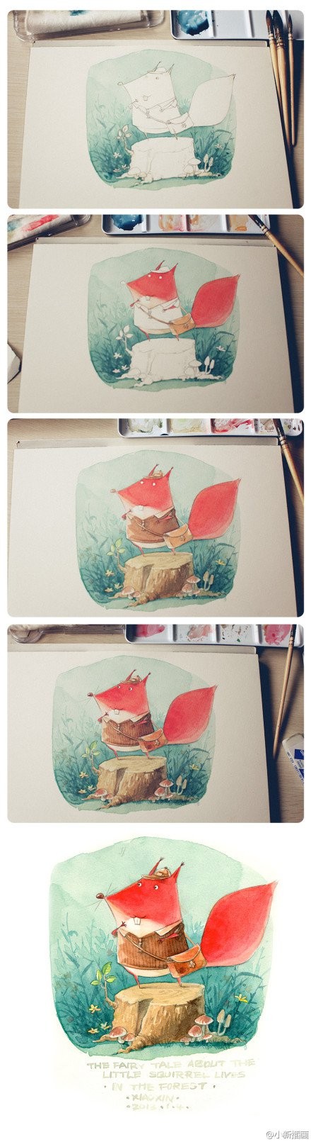 440x1611 Watercolor Painting, Step By Step. Malowanie Krok Po Kroku