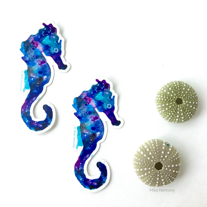 800x800 Seahorse Watercolor Vinyl Stickers Mika Harmony