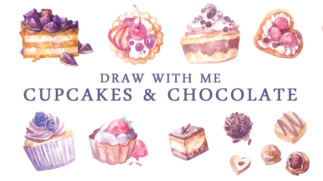 1280x720 Speed Painting Sweets Amp Cupcakes Watercolor Stickers