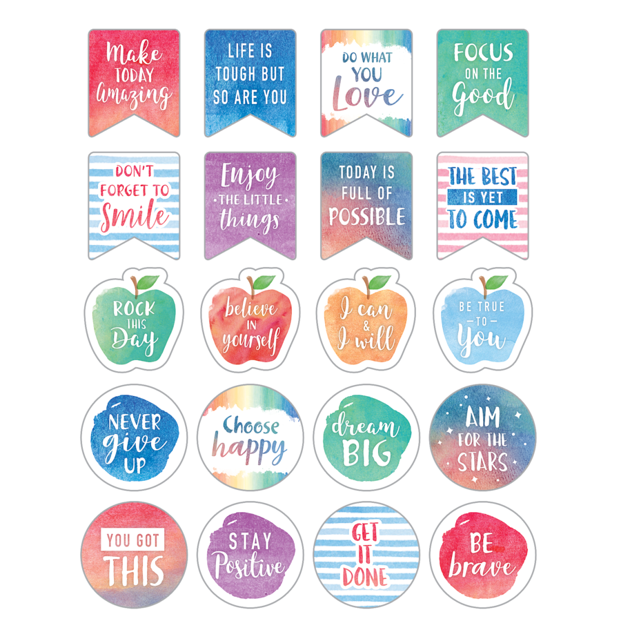 900x900 Watercolor Words To Inspire Planner Stickers