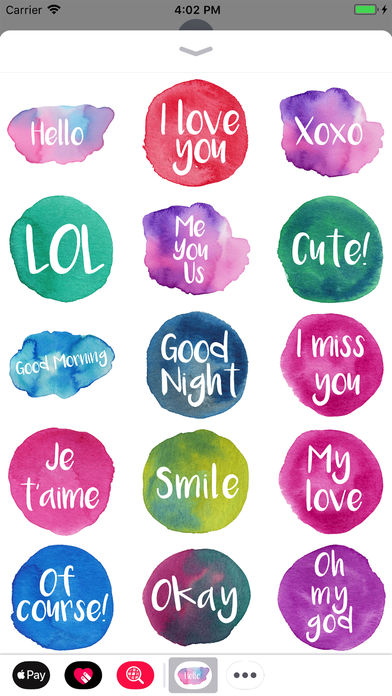 392x696 Hello Watercolor Sticker List