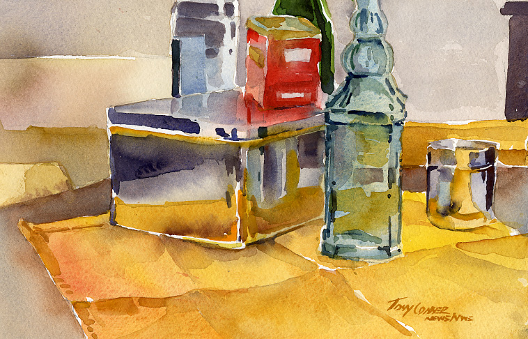 758x486 Studio Objects Ii Vermont Watercolor Artist Tony Conner