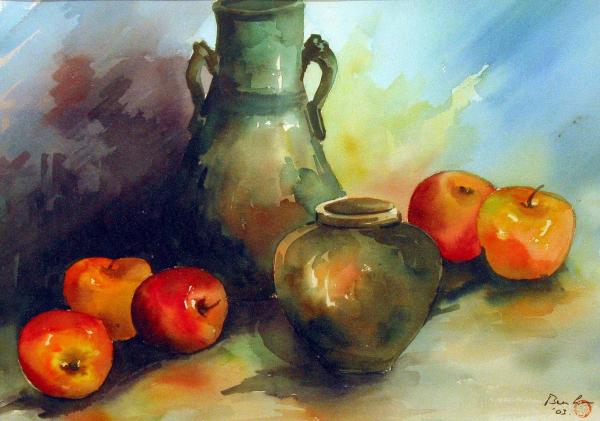 600x421 Ben Lee Studio Still Life Watercolor Paintings
