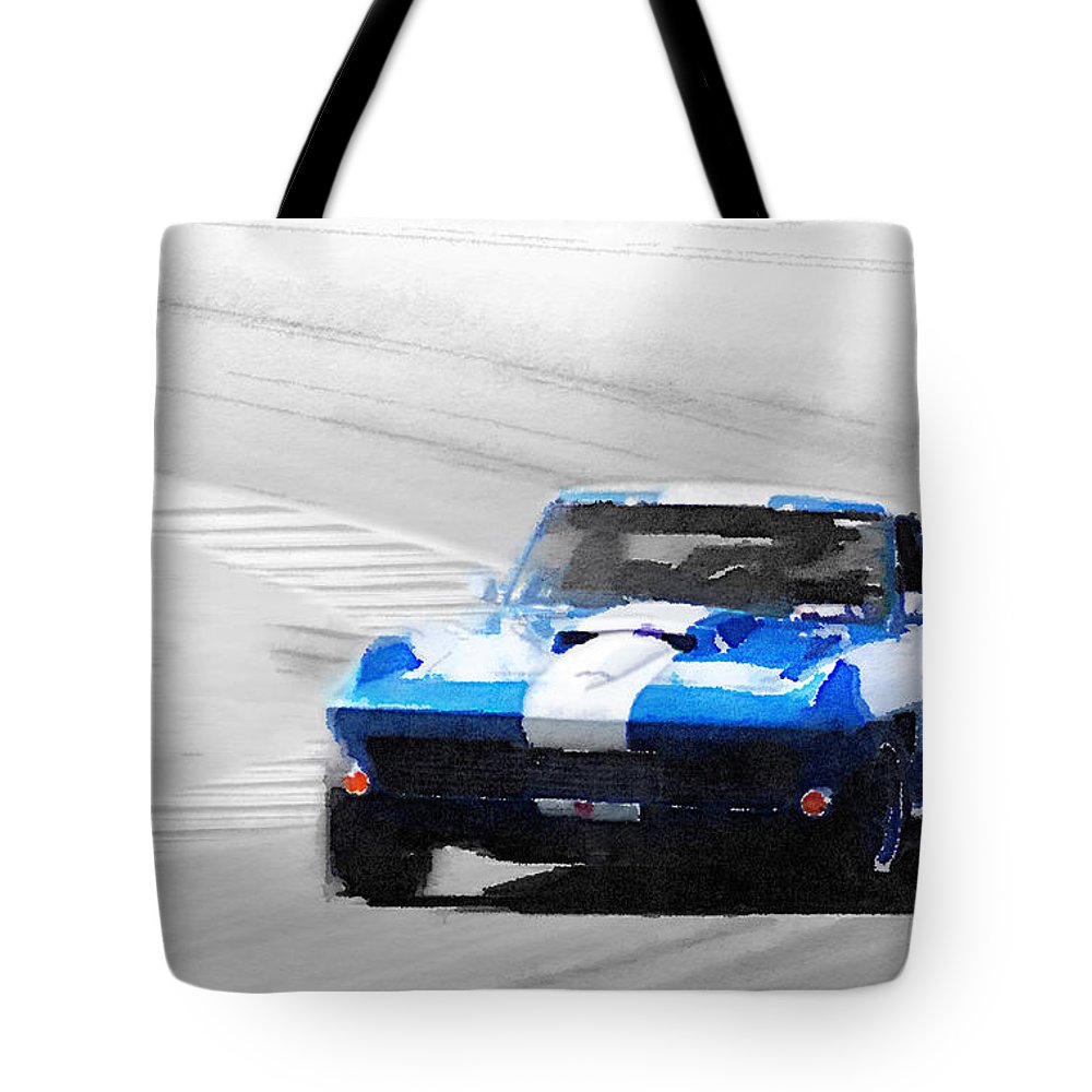 1000x1000 Corvette Stingray Laguna Seca Watercolor Tote Bag For Sale By