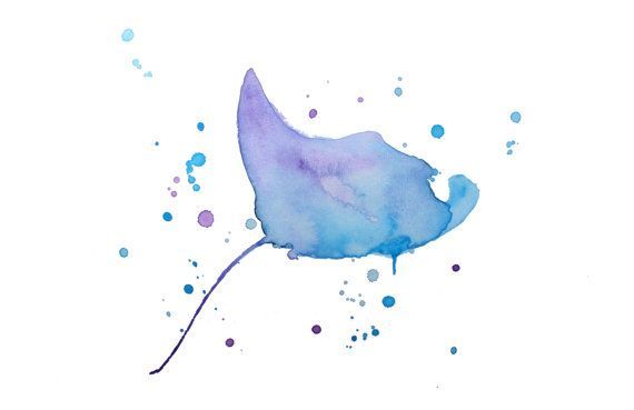 570x369 Watercolor Stingray