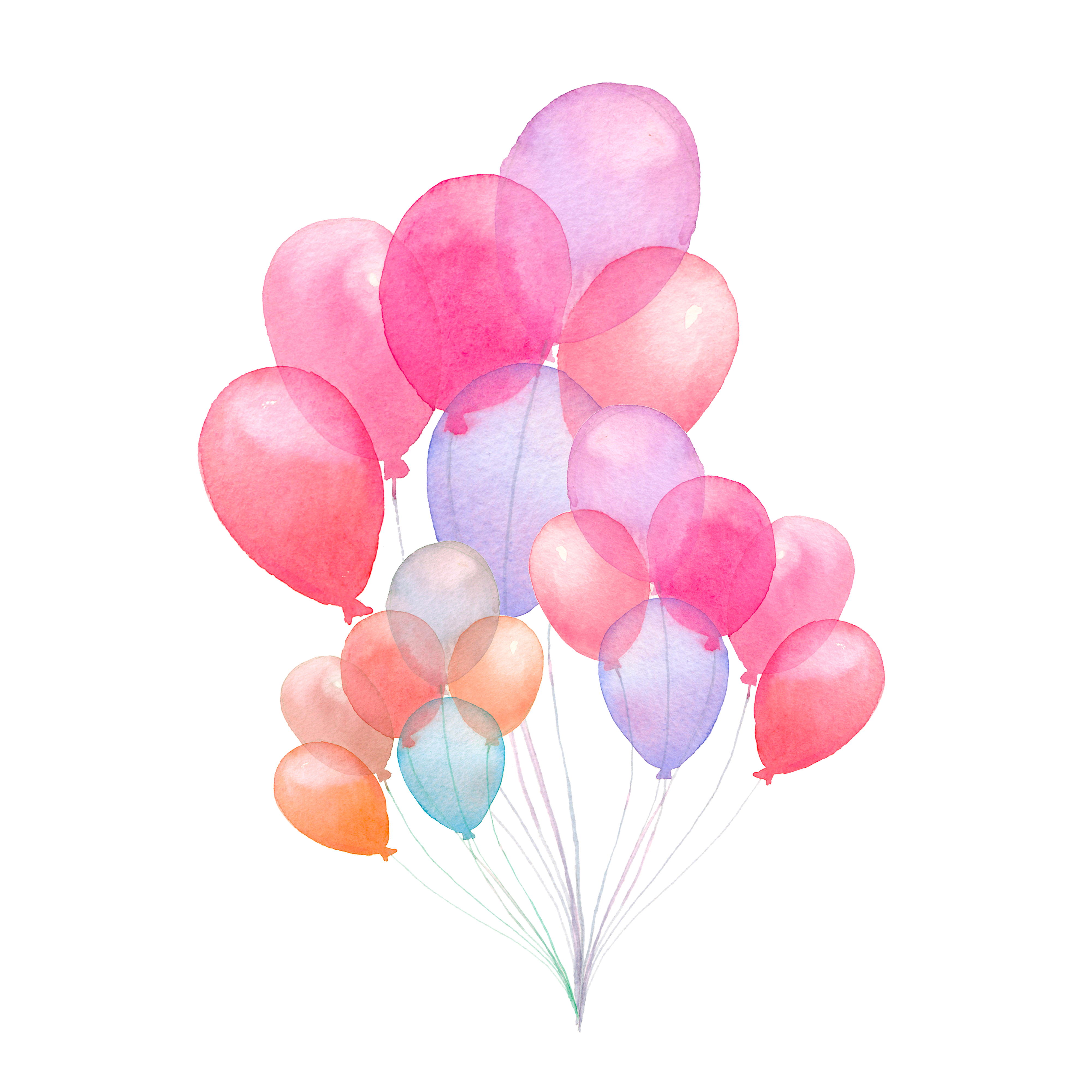 4000x4000 Balloon Watercolor Painting Stock Illustration Illustration