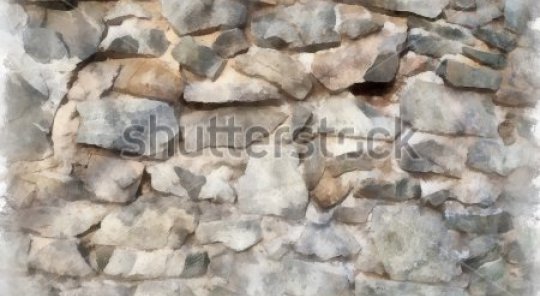 540x296 Stone Wall Watercolor