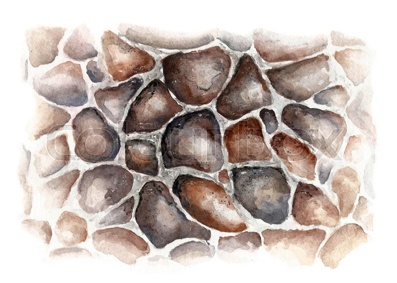 800x570 Watercolor Stone Wall Texture. Stock Photo Colourbox