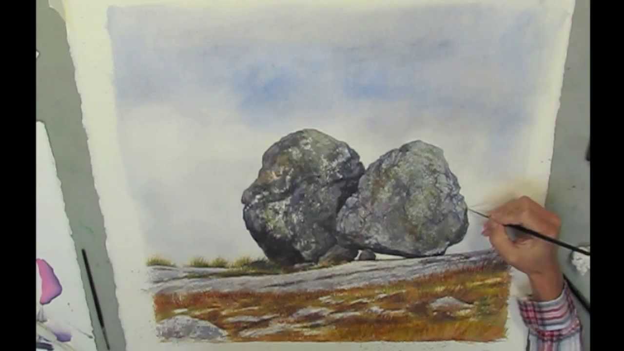 1280x720 Weight Of A Stone Watercolor Painting