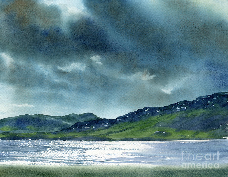 900x699 Morning Sun Reflections Through Storm Clouds Painting By Sharon