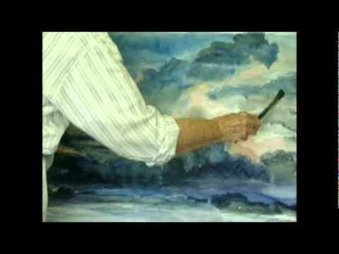 480x360 Storm Clouds Over Grass Lake In Watercolor By Millie Gift Smith