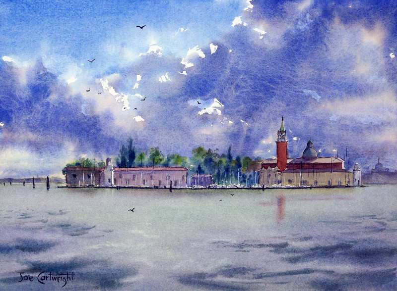 800x588 Watercolor Painting Venice Storm Clouds