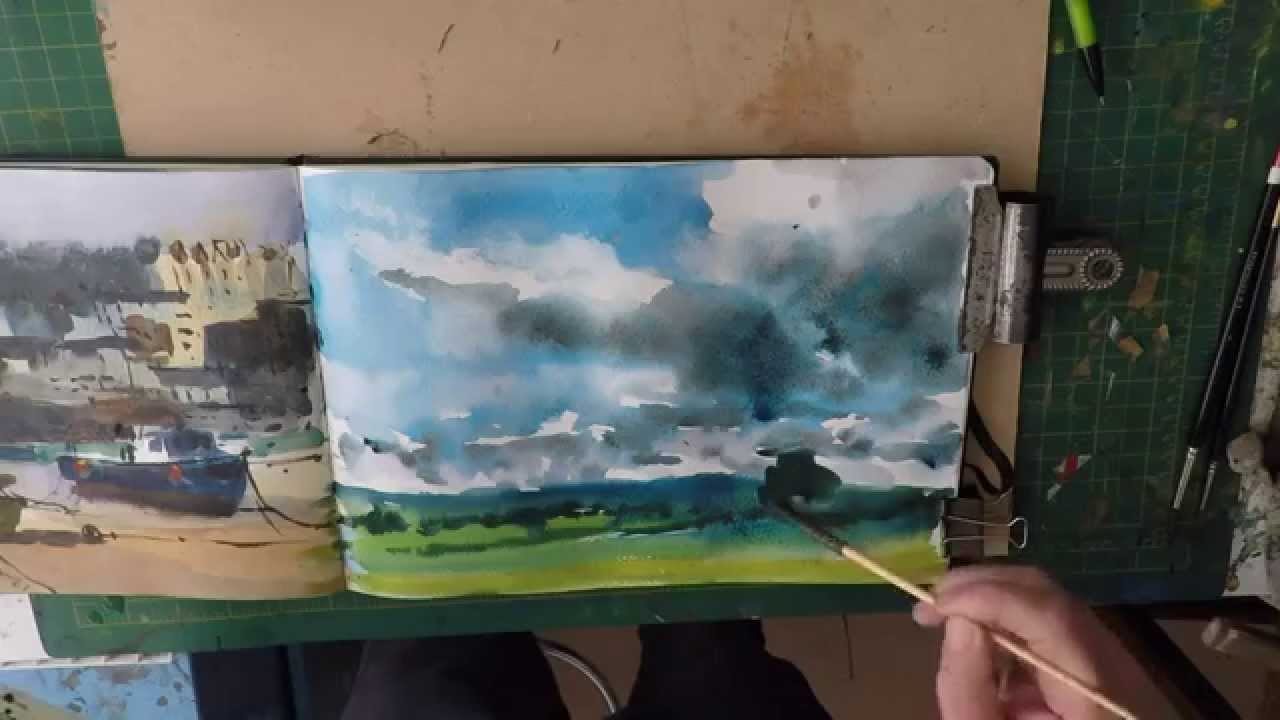 1280x720 How To Paint Rain Clouds In Watercolour
