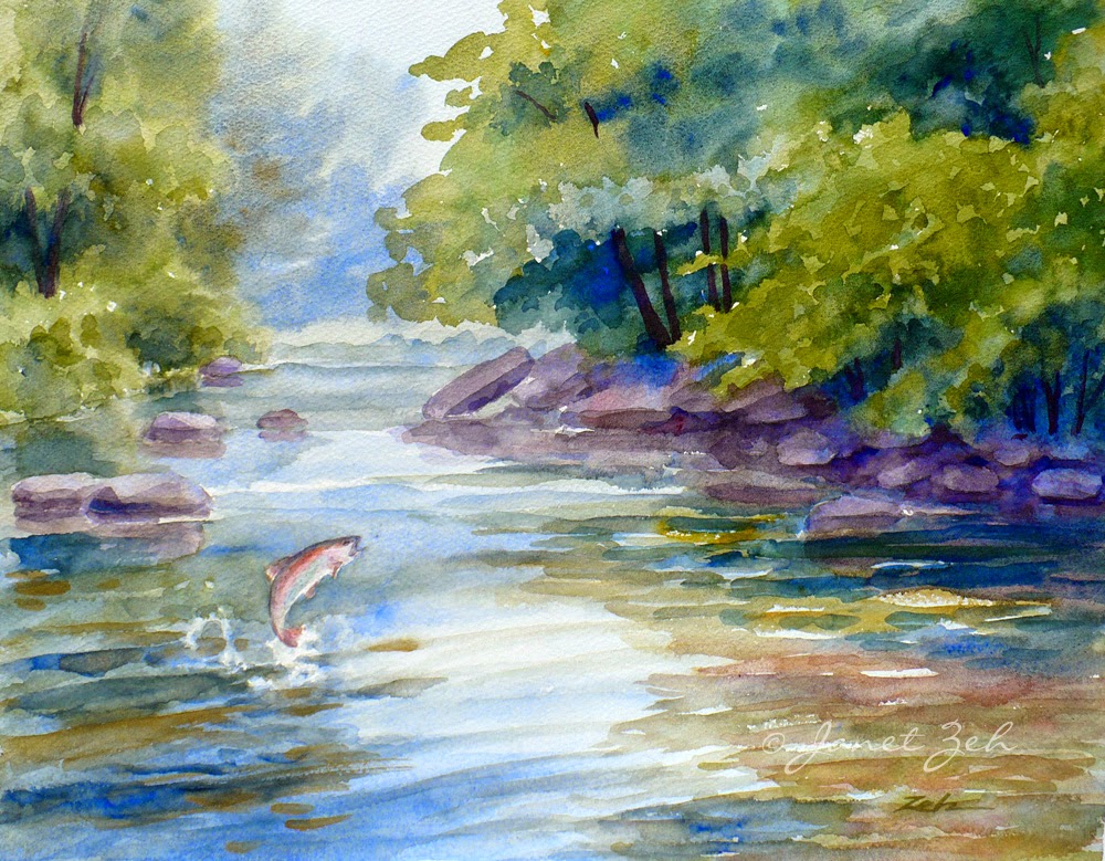 1000x779 Janet Zeh Original Art Watercolor And Oil Paintings River