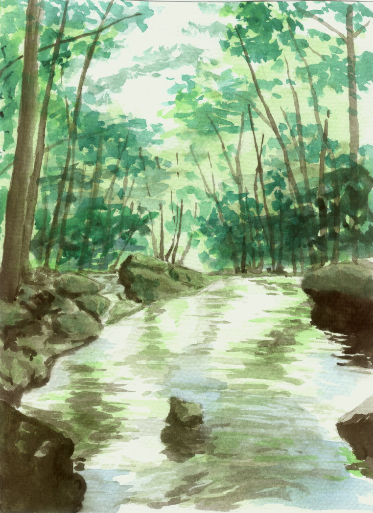 762x1049 Watercolor Stream By Nightvisiongoggles