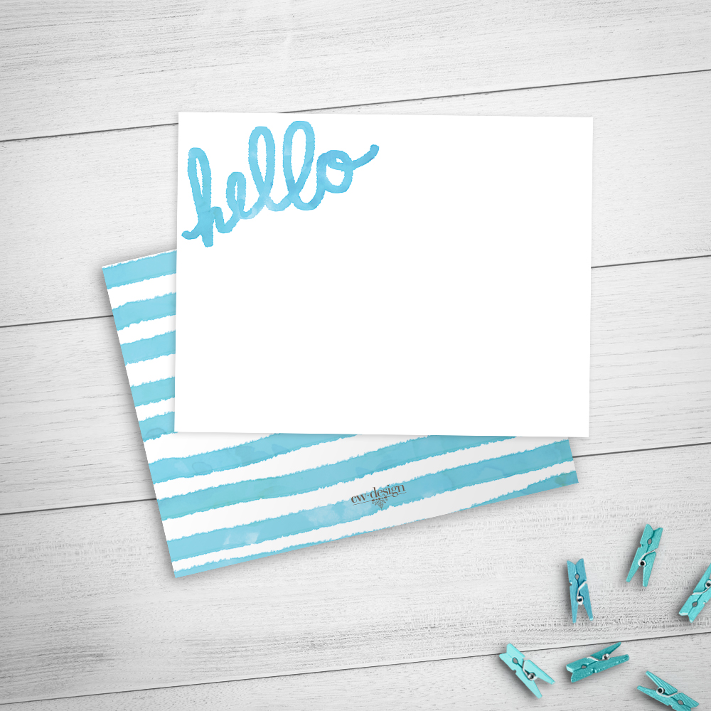 1000x1000 Watercolor Stripes Personalized Stationery Set