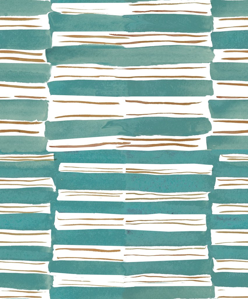 851x1024 Watercolor Stripes In Teal Carolina Alvarez Textiles