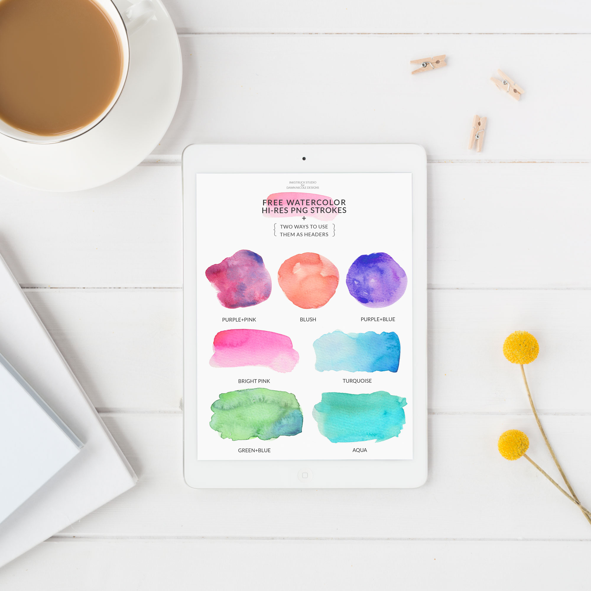 2000x2000 Free Watercolor Brushstrokes Dawn Nicole