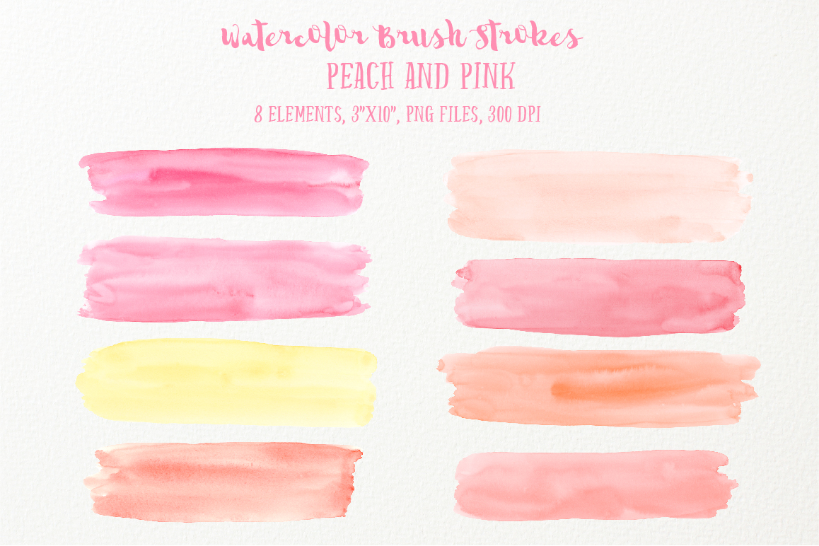 1158x772 Watercolor Brush Stroke Bundle By Cornercroft