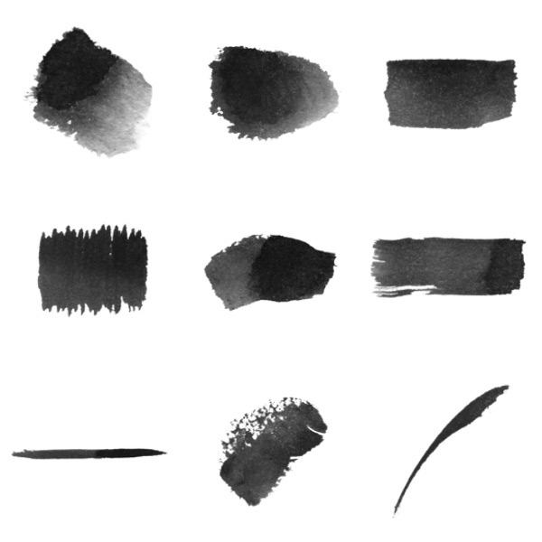 600x600 Watercolor Strokes Photoshop Brush Pack By Designpanoply
