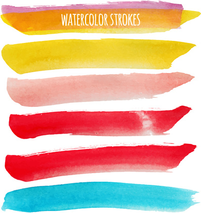 397x422 Watercolor Strokes Vector Brushes Set Free Vector In Encapsulated