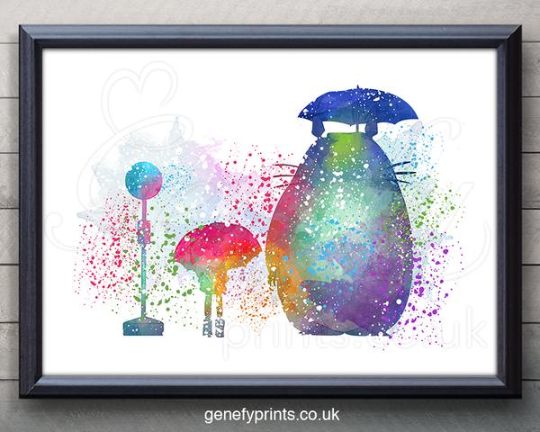 600x480 My Neighbour Totoro Studio Ghibli Watercolor Print