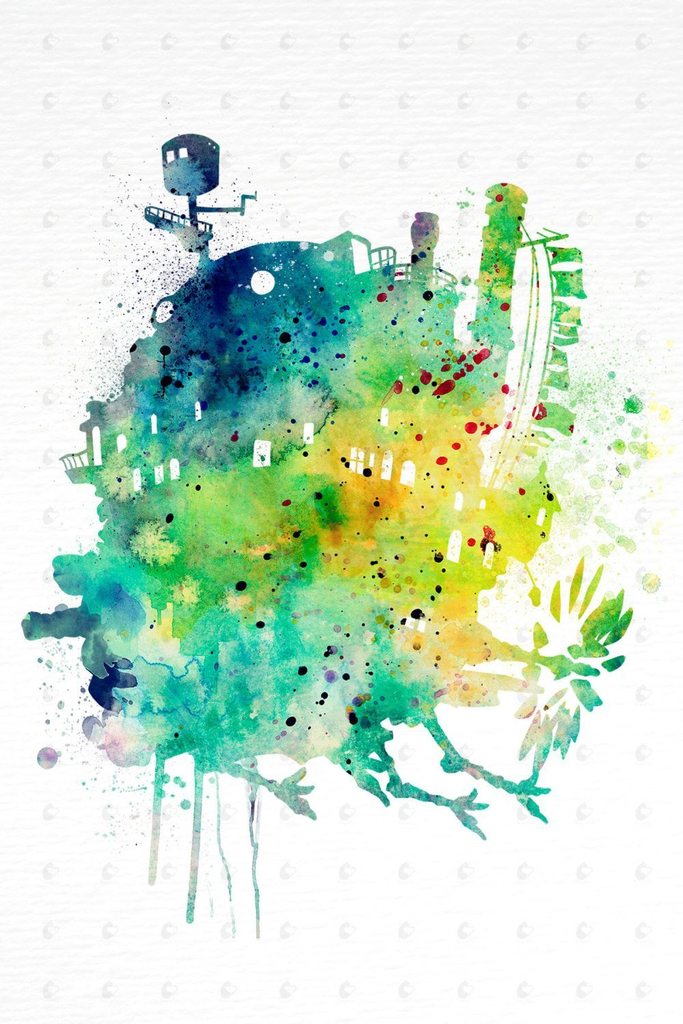 683x1024 Moving Castle Watercolor Art Poster Penelopeloveprints