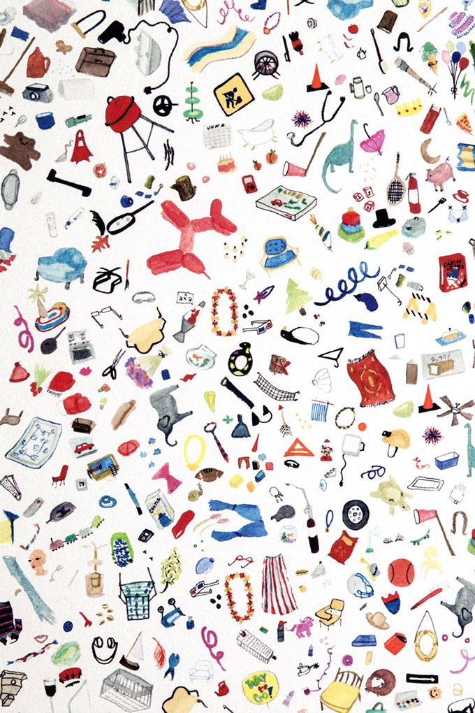 680x1020 Too Much Stuff Watercolor Object Wallpaper Flat Vernacular