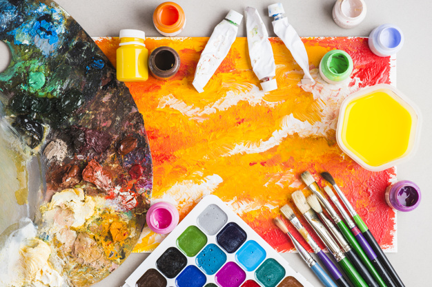 626x417 Art Stuff Around Abstract Painting Photo Free Download