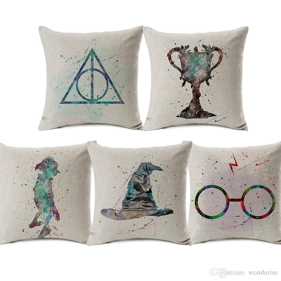 930x930 12 Styles Harry Potter Cushion Covers Watercolor Painting Sorting